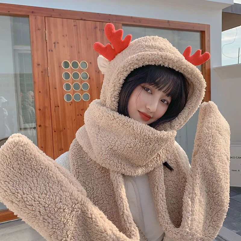 Рождественские оленьи шапочки и облегающие шапки Мультяшные милые новые