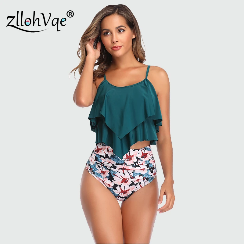 

Zllohvqe Bikini Push Up Sexy Bikini Floral Vintage High Waist Swimsuit Women Beach Bathing Suit Women