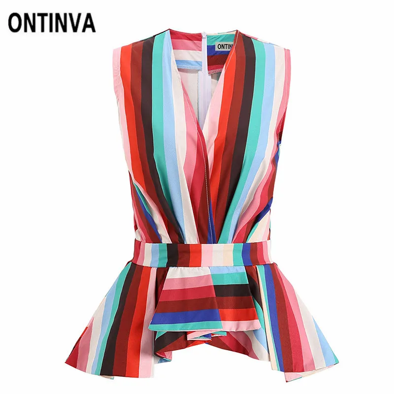 В синюю полоску с баской топы блузки летние без рукавов женские ботинки размера