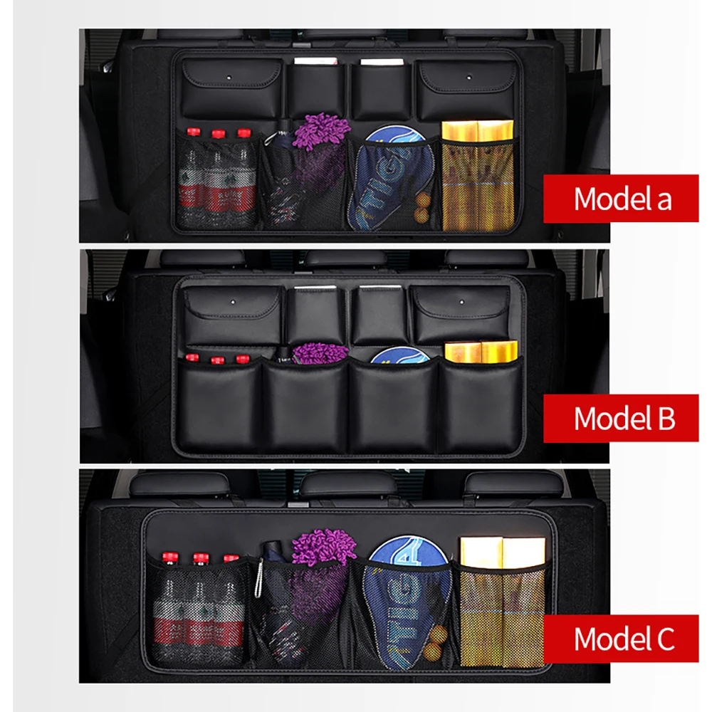 Продажа Автомобильная задняя искусственная кожа, автомобильная сетка для заднего сиденья в багажнике, органайзер, хранение порядка, аксессуары для...