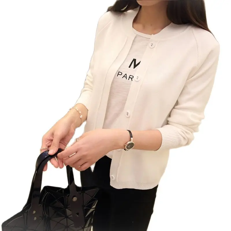 

OHCLOTHING New spring summe 2021 female knit cardigan sweater coat short female a little shawl knitted jacket female 12 color
