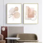 Розовая абстрактная Геометрическая Картина на холсте скандинавские плакаты и принты Современная Минималистичная Настенная картина для украшения гостиной