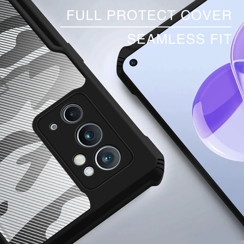 Rzants For Oneplus 9RT Case Camouflage Military Design Shockproof Slim Crystal Clear Cover Casing