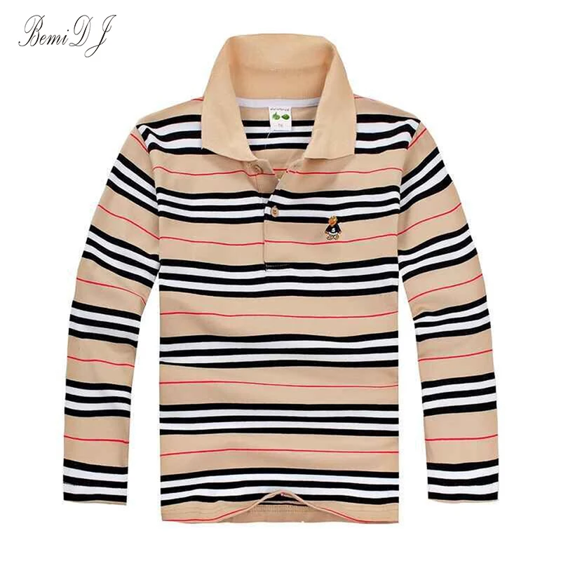 

Kids Brand Tops Boys Breathable polo Shirt Children Long Sleeve Shirt Warm Cotton T-Shirts 2-12 age Quality Children's Clothing