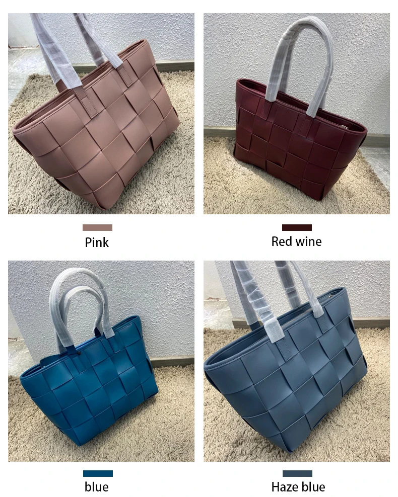 

2021 autumn and winter new woven retro handbag vegetable basket bag wild large capacity one-shoulder portable leather female bag