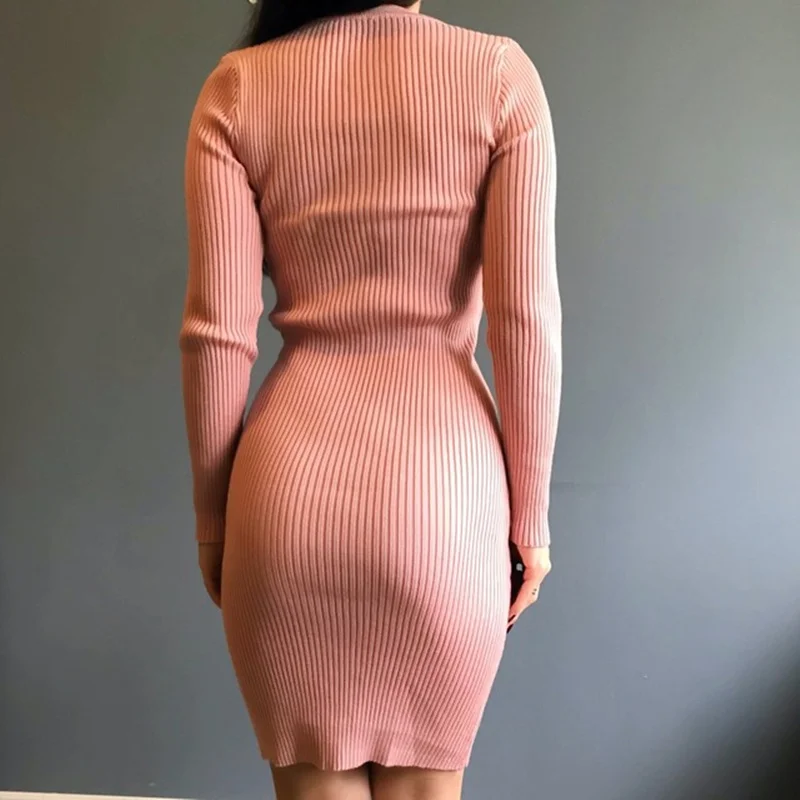 REALEFT осенне зимние женские элегантные облегающие длинные платья на молнии с