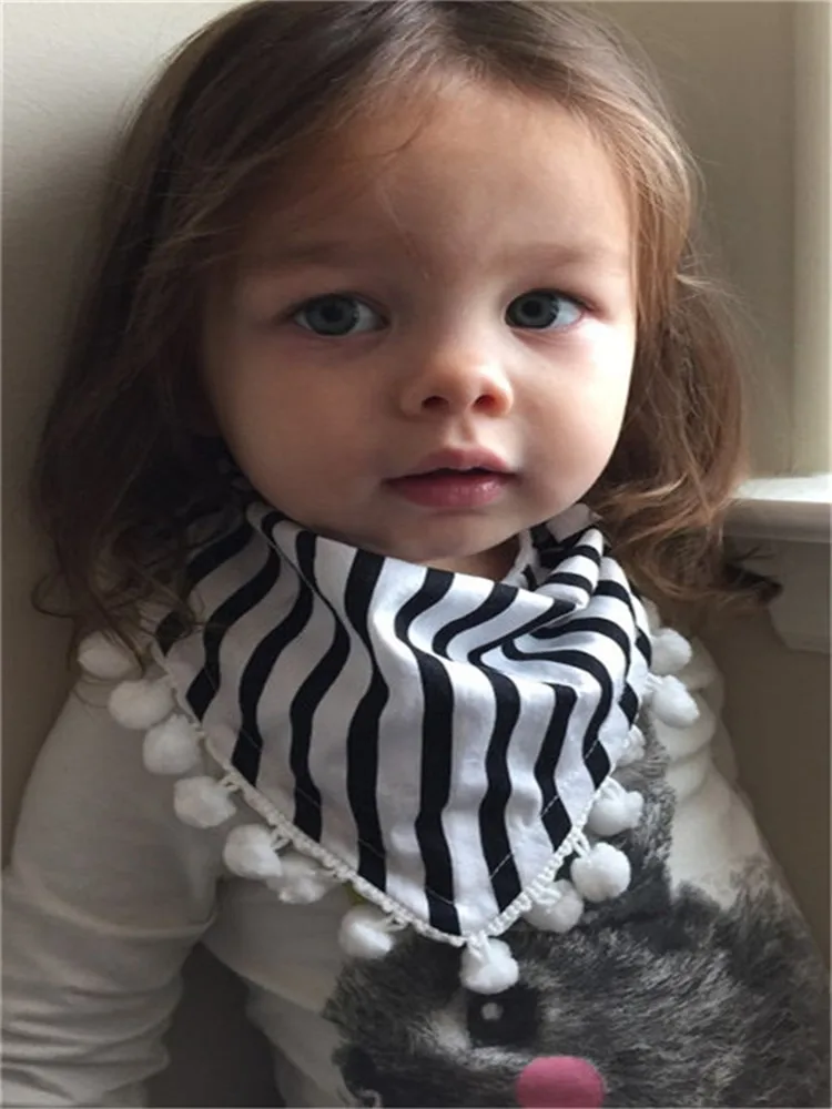 Детские нагрудники из хлопка с кружевом и кисточками водонепроницаемые