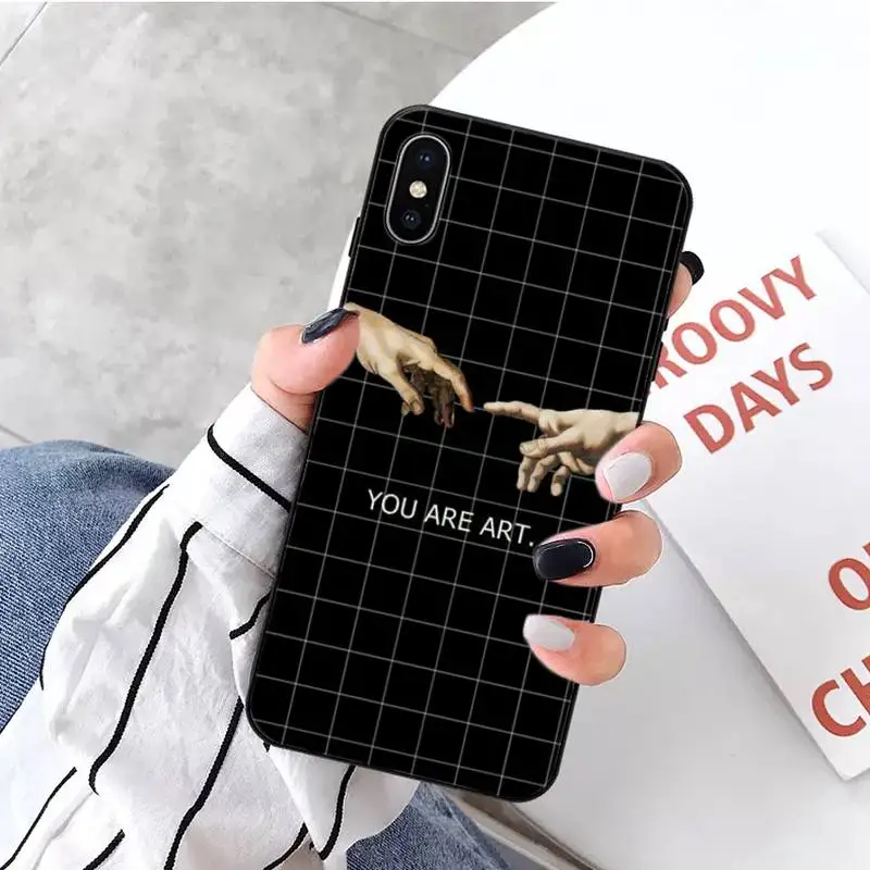 

Funny Hand The Creation of Adam Phone Case for iPhone 11 12 pro XS MAX 8 7 6 6S Plus X 2020 XR Mini