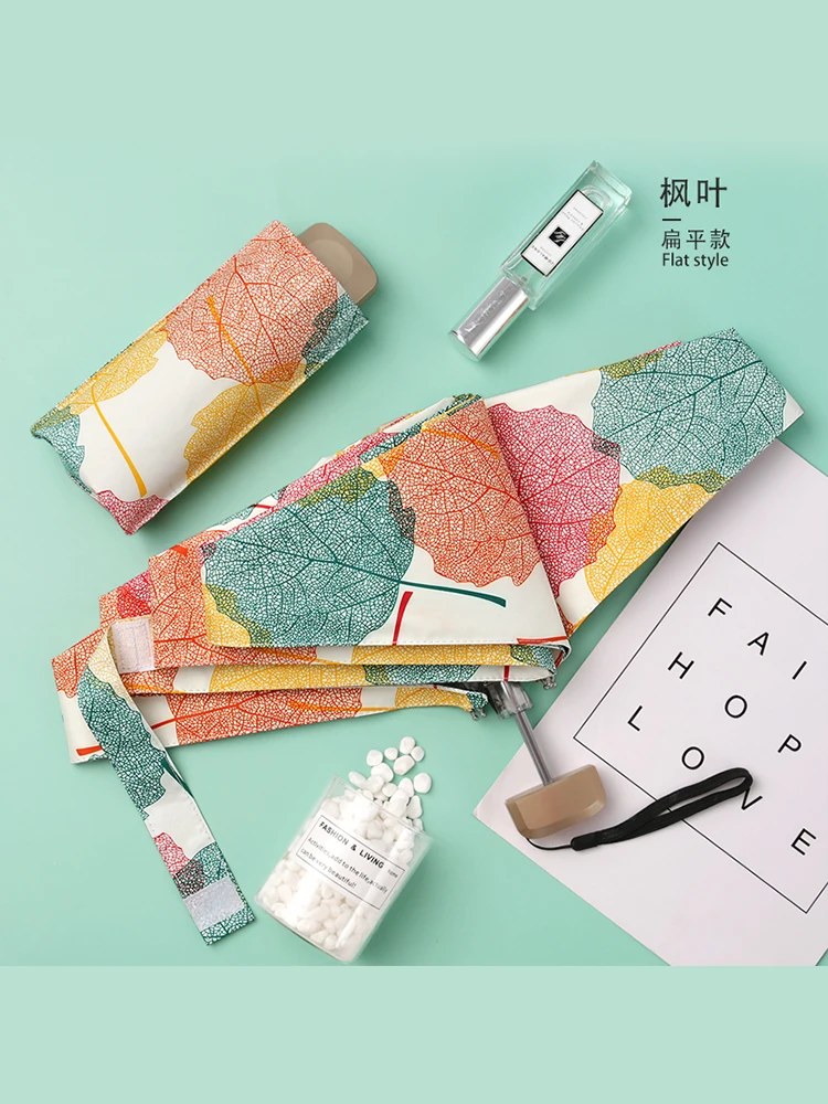 Мини-зонт складывающийся в пять раз маленький портативный зонт для защиты от