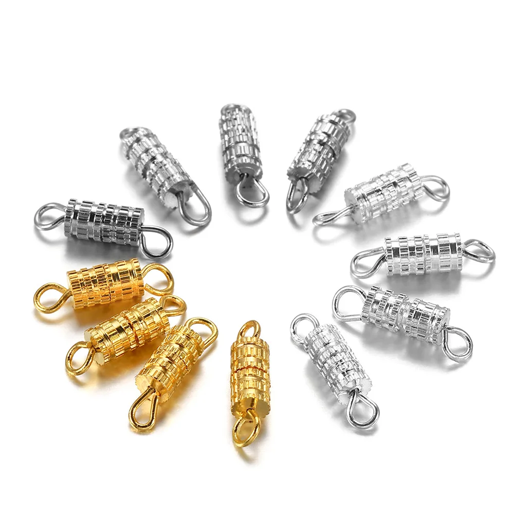 

10/20pcs Cylinder Fasteners Buckles Closed Beading End Clasp Screw Clasps For DIY Bracelet Necklace Connectors Jewelry Making