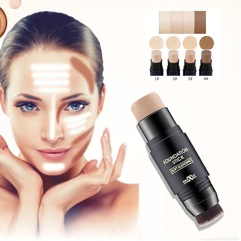 

Double-Head Band Brush Foundation Stick Concealer Dark Repair Circles Mark Face Eye Concealing Freckles Pen Cosmetic