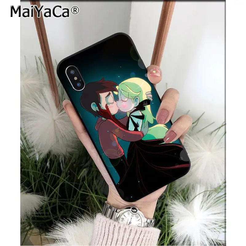 A10 MaiYaCa STAR VS THE Force OF EVIL мягкий, силиконовый, из ТПУ черный чехол для iPhone X XS MAX 6 6S 7 7plus 8 8Plus 5 5S XR - Цвет: A10
