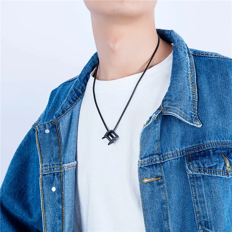 Ретро-подвеска zorcсама для мужчин квадратное винтажное ожерелье из нержавеющей