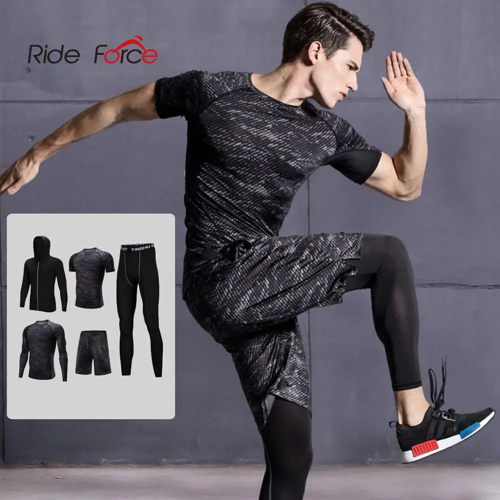 

Мужской спортивный костюм, компрессионное нижнее белье, уличная одежда для бега, футболка, штаны, тренажерный зал, фитнес-тренировок, трико, костюм