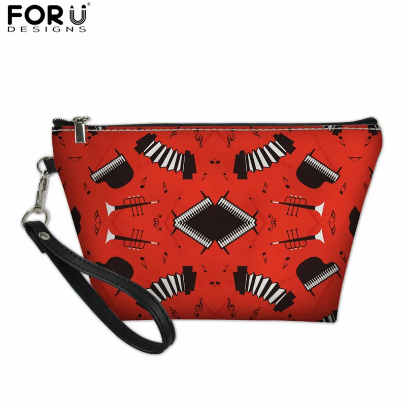 XM2173Z8 FORUDESIGNS Women Makeup Pouch Organizer Travel Toiletries Bag Piano Notes Waterproof Small Bags for Ladies Handbag Cosmetic Bag - Color: XM2173Z8