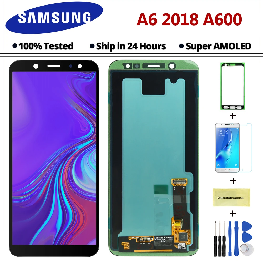 Для SAMSUNG Galaxy A6 A600 lcd A600F A600FN A600G/DS ЖК-дисплей модуль+ сенсорный экран дигитайзер сенсор в сборе