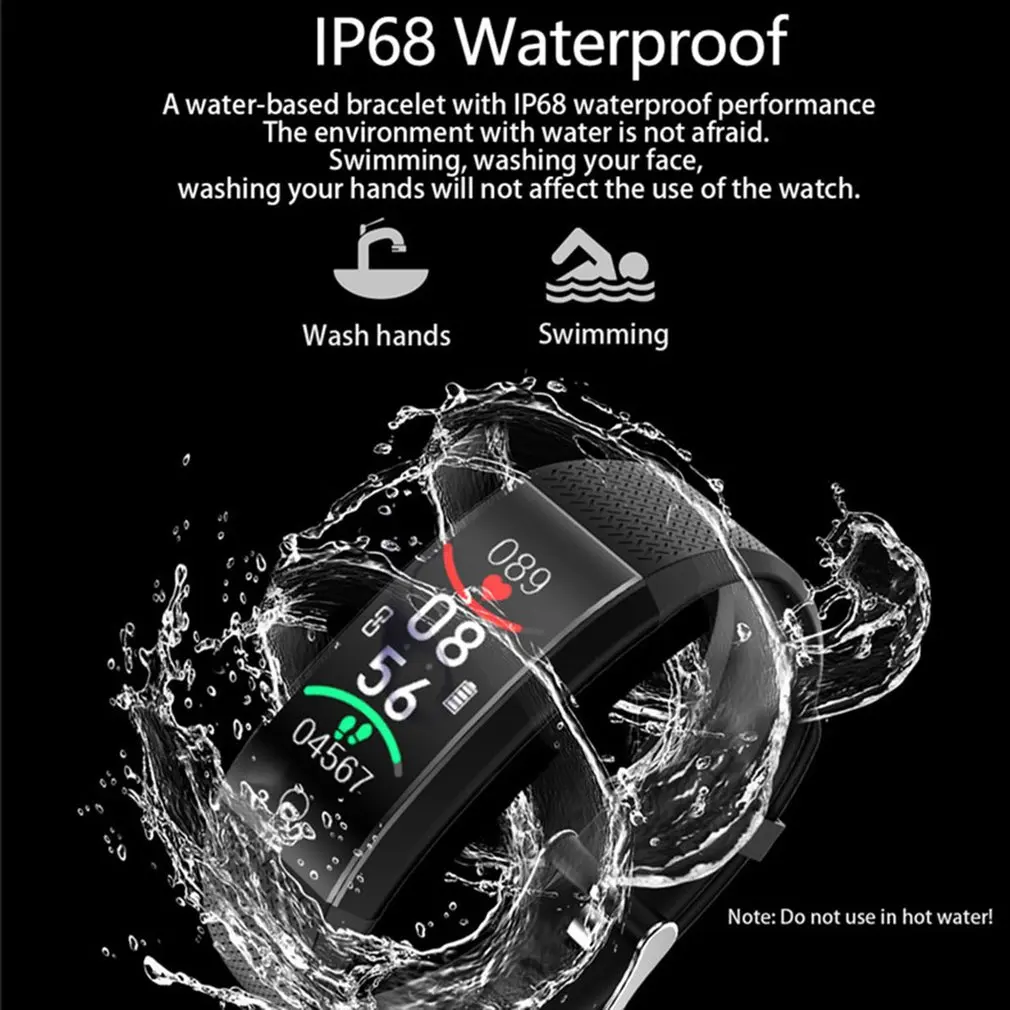 

IP68 Smart Bracelet Band Body Temperature Watch Fitness Tracker Bracelet Waterproof For Sport Pedometer Fitness Bracelet