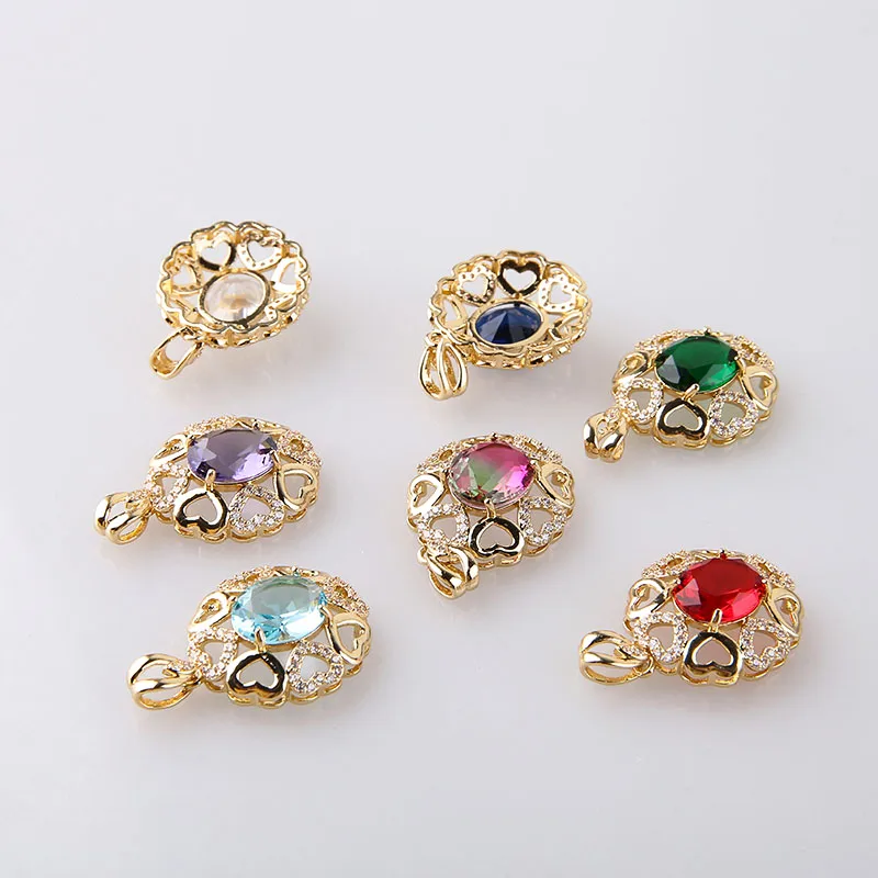 2 шт. медный позолоченный кристалл драгоценный камень полые серьги для женщин