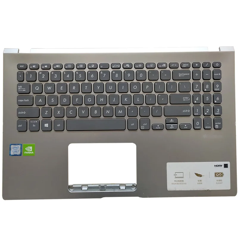 

95% NEW For ASUS VIVOBOOK15 X509 X509FA X509FB X509FJ Laptop Palmrest Upper Case US Keyboard Silver Gray