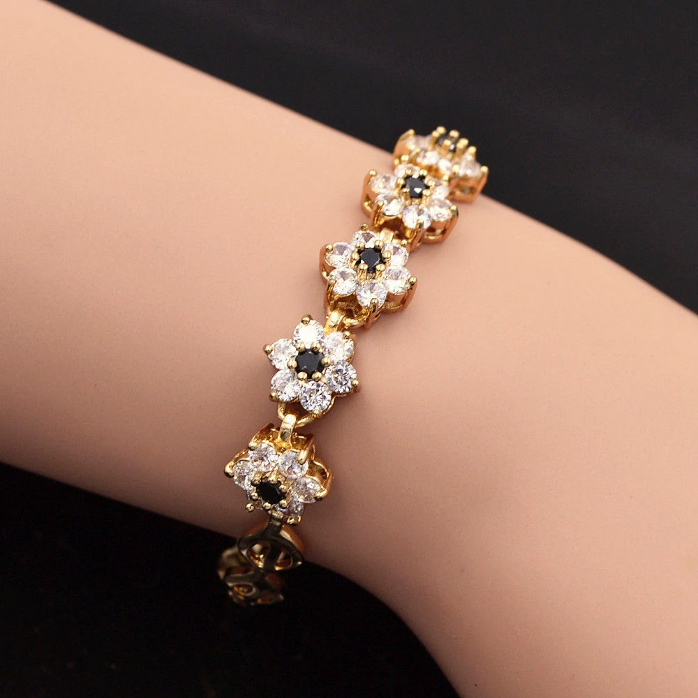Модный женский браслет из кубического циркония с маленькими милыми цветами