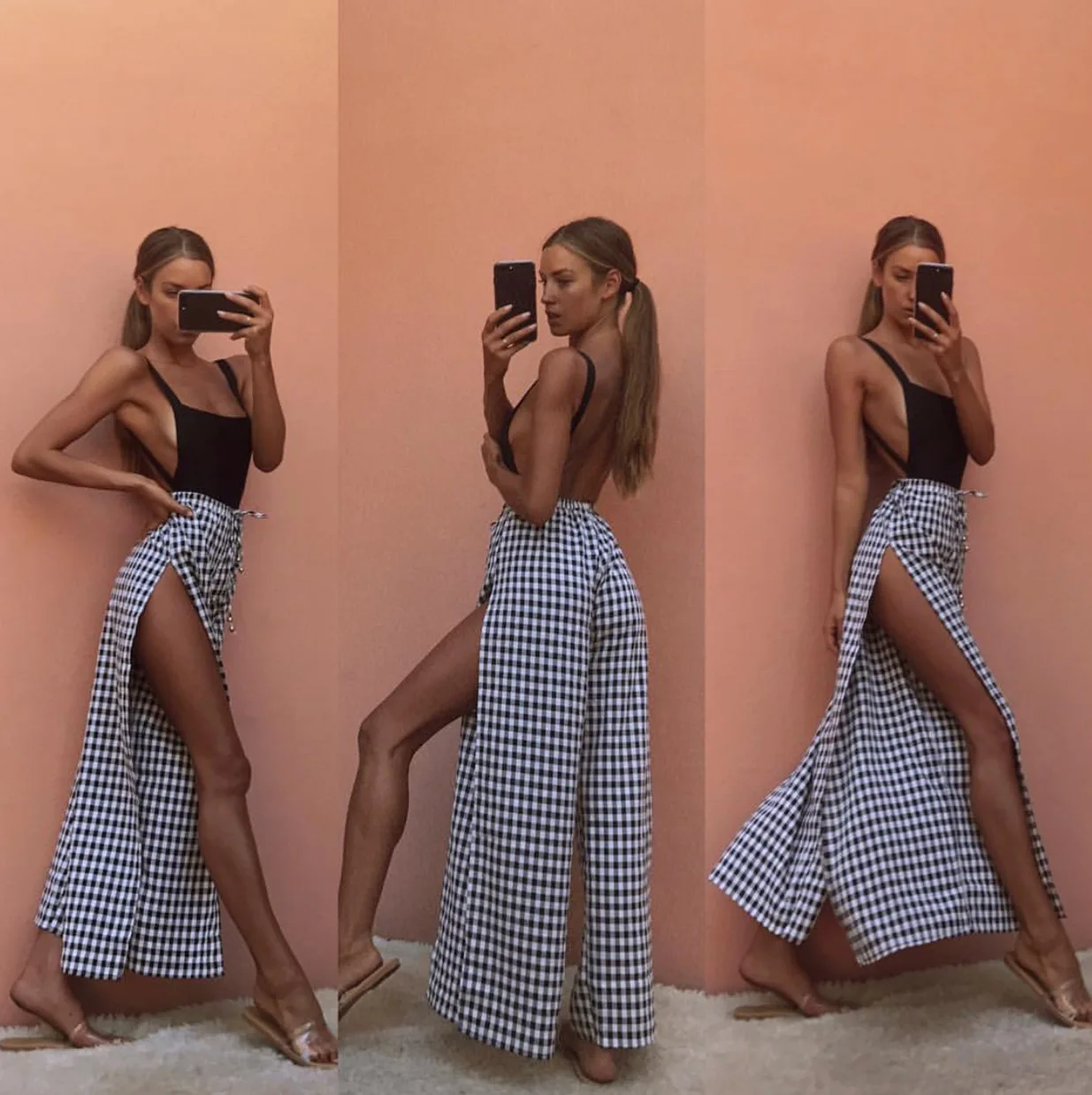 

Женские брюки в клетку FEECOLOR, свободные, с широкими штанинами, 1 шт.