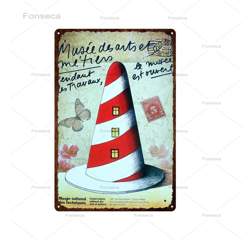 Винтажный городской пейзаж металлический знак Египетский Флорида Нью-Йорк