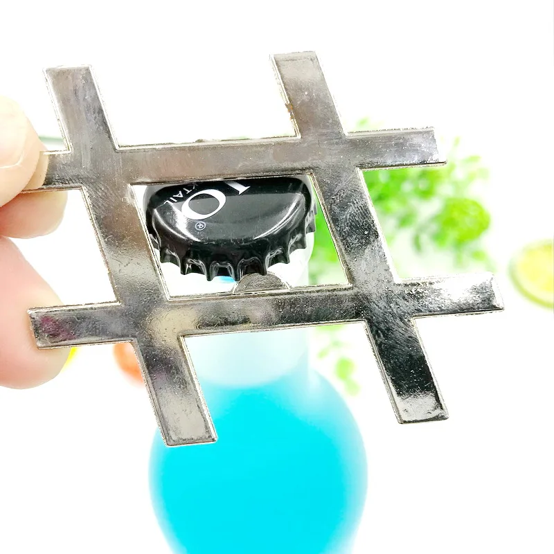 Hashtag любовь Серебряный металлический открывалка для бутылок уникальные