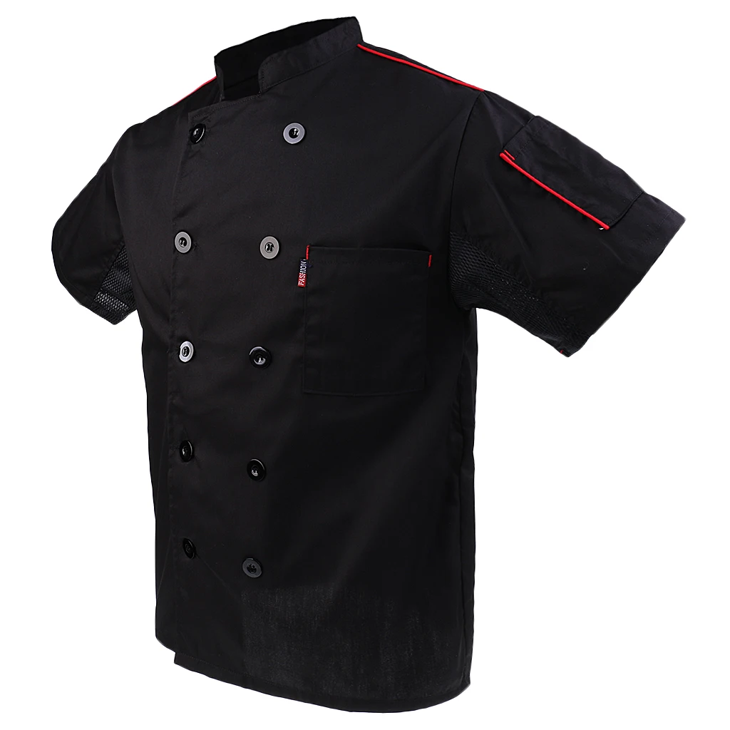 Стильная кухня шеф-повара КУРТКА берет шляпа комплект Chefwear Ресторан питание короткий рукав сетка рабочая одежда M