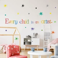 every child is an artist decal wall sticker bedroom baby kids playroom home decor removable colorful wallpaper