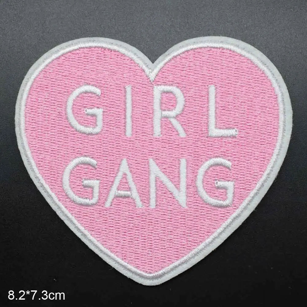 fense xin (girlgang Новинка девушка банды слова из букв вышивка панк заплатка для одежды Железный на патч образец аппликации - Цвет: fense xin (girlgang