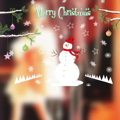 

Removable Christmas window wall stickers bedroom living room glass doors and windows background decoration stickers(50x70cm)