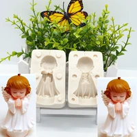 3d angel girl resin lace silicone mold resin kitchen baking tool diy chocolate cake mousse dessert fondant moulds for decoration