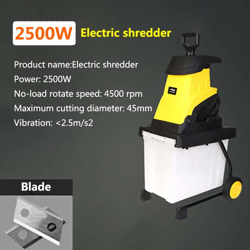 50L Large Capacity High Power Electric Wood Shredder MDSZJ01 Garden Shredding Machine For Industrial/home/gardening 220v | Инструменты