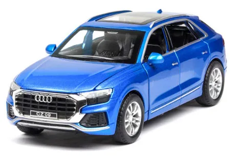 Высокая имитация 1:32 Audi Q8 со звуком светильник Вытяните назад игрушечный автомобиль модель игрушки для детей Подарки