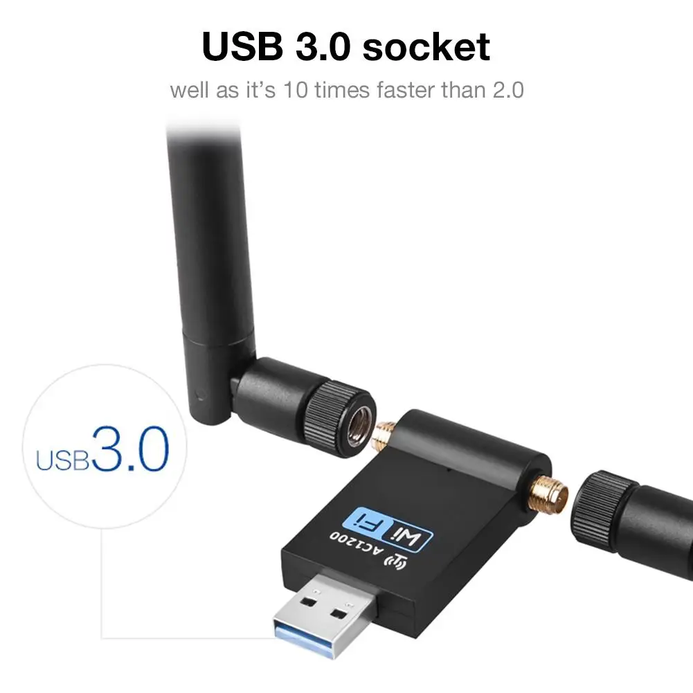 AC1200M беспроводная сетевая карта USB3.0 WiFi маршрутизатор приемник сигнала адаптер 2 4