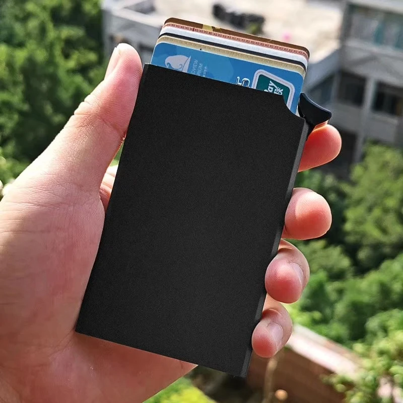 Автоматический держатель для кредитных карт мужчин и женщин алюминиевый