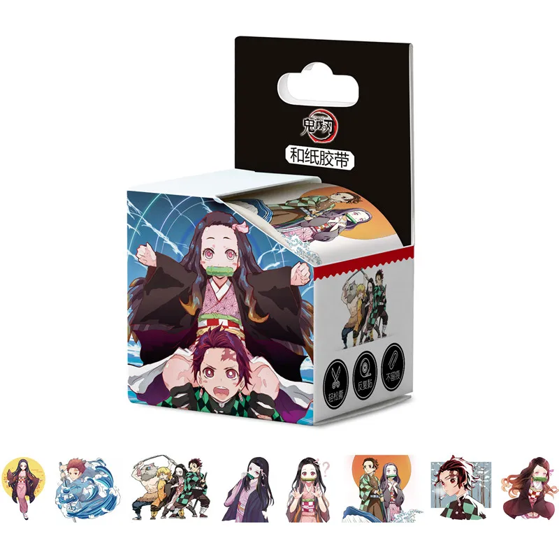 

10 boxes/lot Anime Demon Slayer Kimetsu no Yaiba Tape TOY Kamado Tanjirou Washi Tape Paper Hand account sticker 40mm x 5m