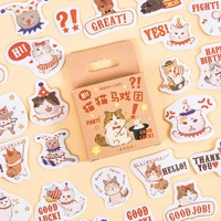 45pieces per boxed sticker cat circus animal cartoon decorative stickers diy scrapbook hand account cut phone case 4cm