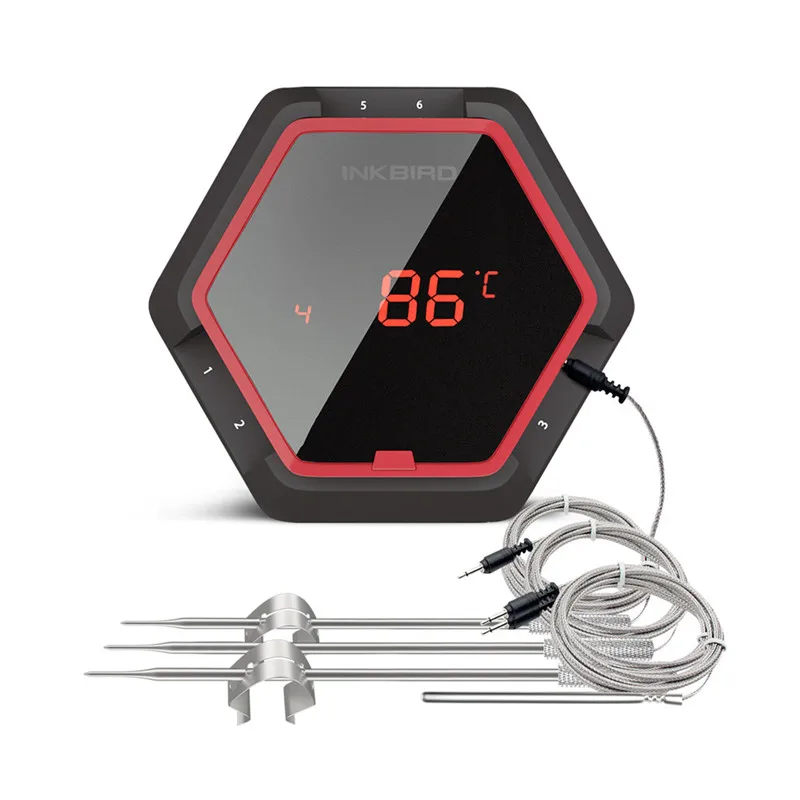 

Inkbird IBT-6XS Free App Connected Meat Cooking BBQ Thermometer with 4/6 Stainless Steel Probes for 150ft Wireless Control Range
