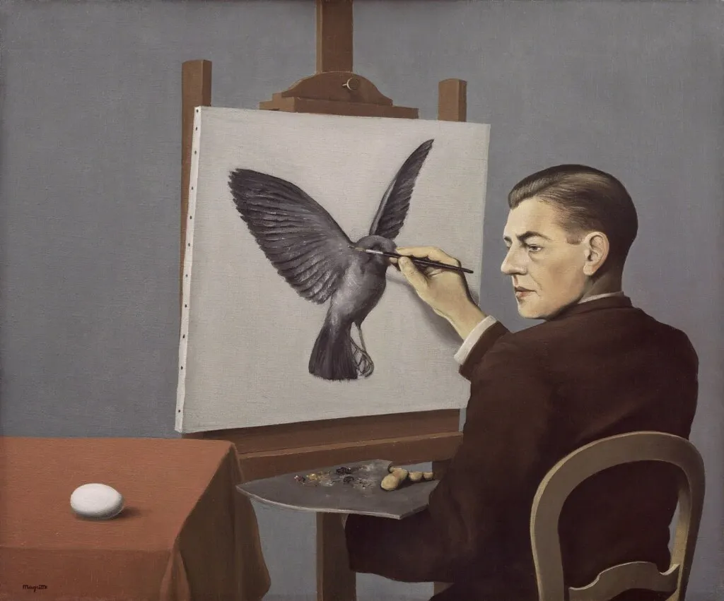 Картина на холсте Rene Magritte для ясновидения винтажные постеры из крафт бумаги