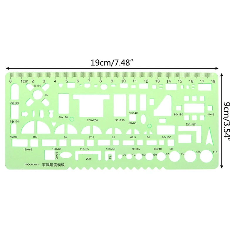 

Furniture Construction Black Scale Drafting Drawing Stationery Template Ruler