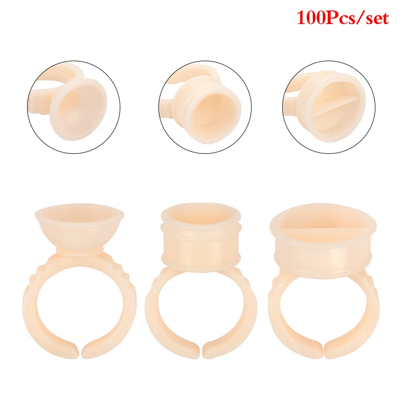 

100pcs Silicone Disposable Caps Microblading Ring Tattoo Ink Cup Needle Makeup