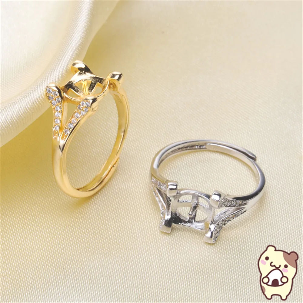 1 piece No Pearl DIY Ring Mount Accessories Adjustable Size 925 Sterling Silver Jewelry | Украшения и аксессуары