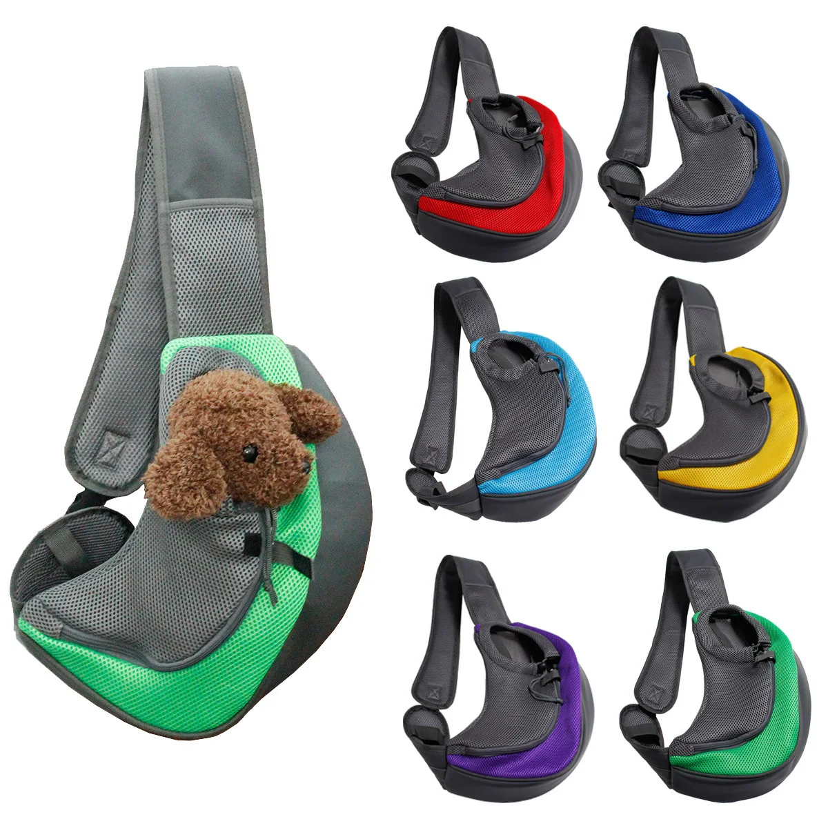 

Polyester pet outing shoulder bag can be cross-body on the back, a variety of ways to wear out pet chest bag 2021 fashion new