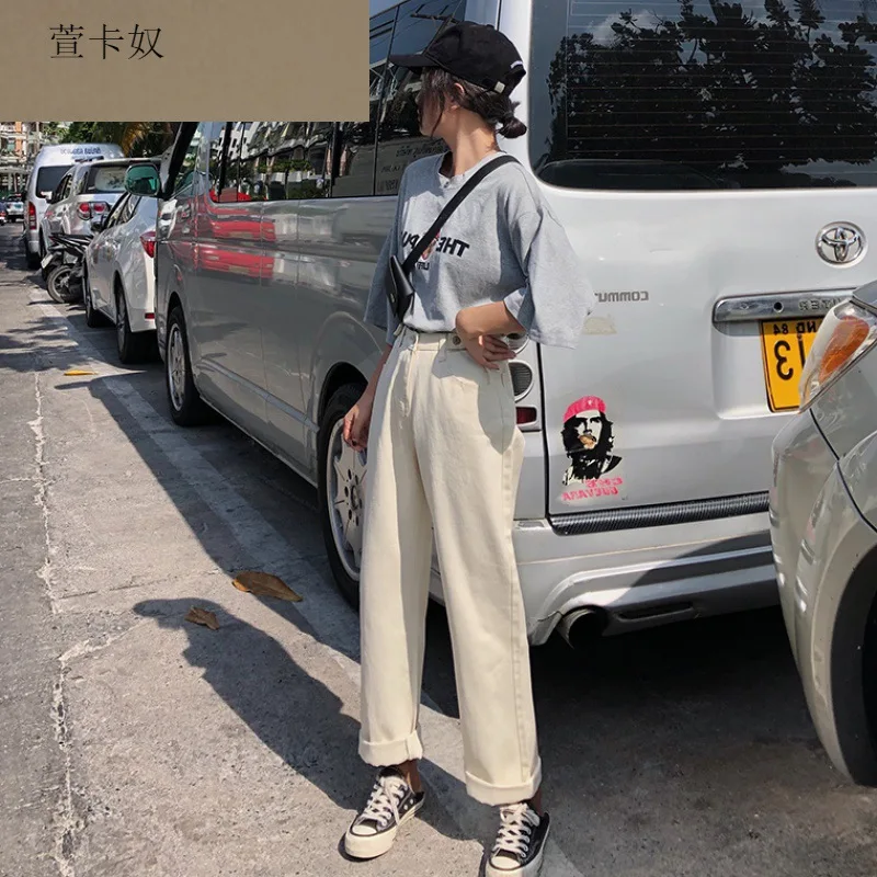 2019 Высокая талия широкие брюки джинсы для женщин в стиле бойфренд лета и осени