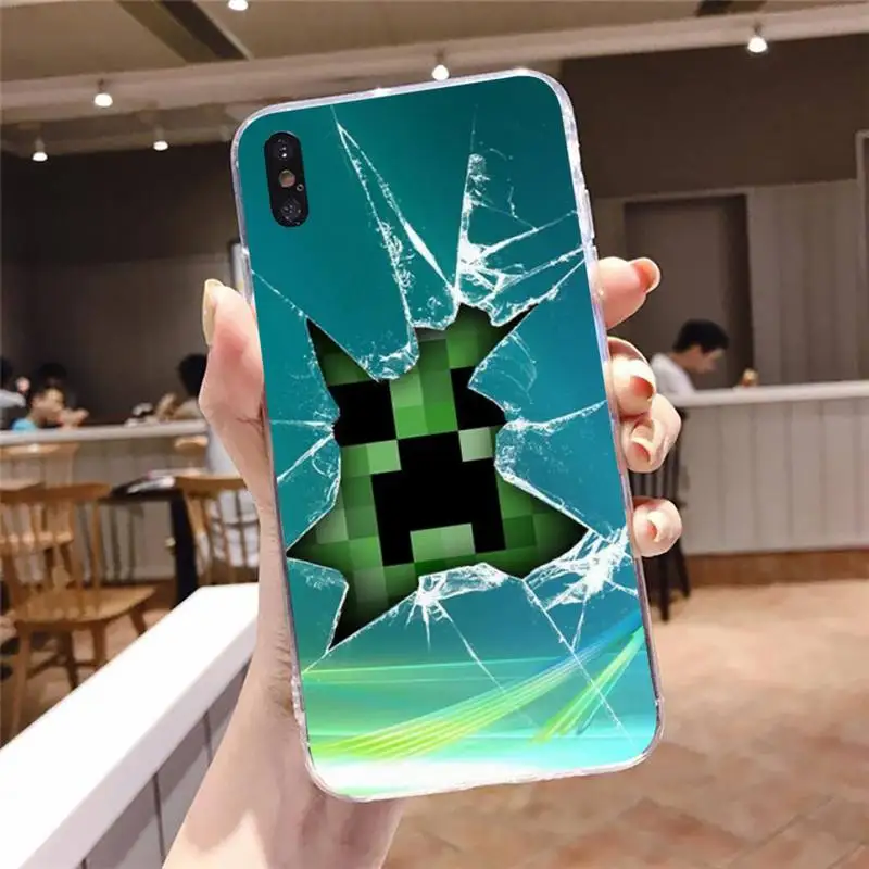 

Soft Minocrafts-compatible Cover Phone Case Transparent Case For Iphone 6 6s 7 8 Plus XR X XS 11 12 Pro Max