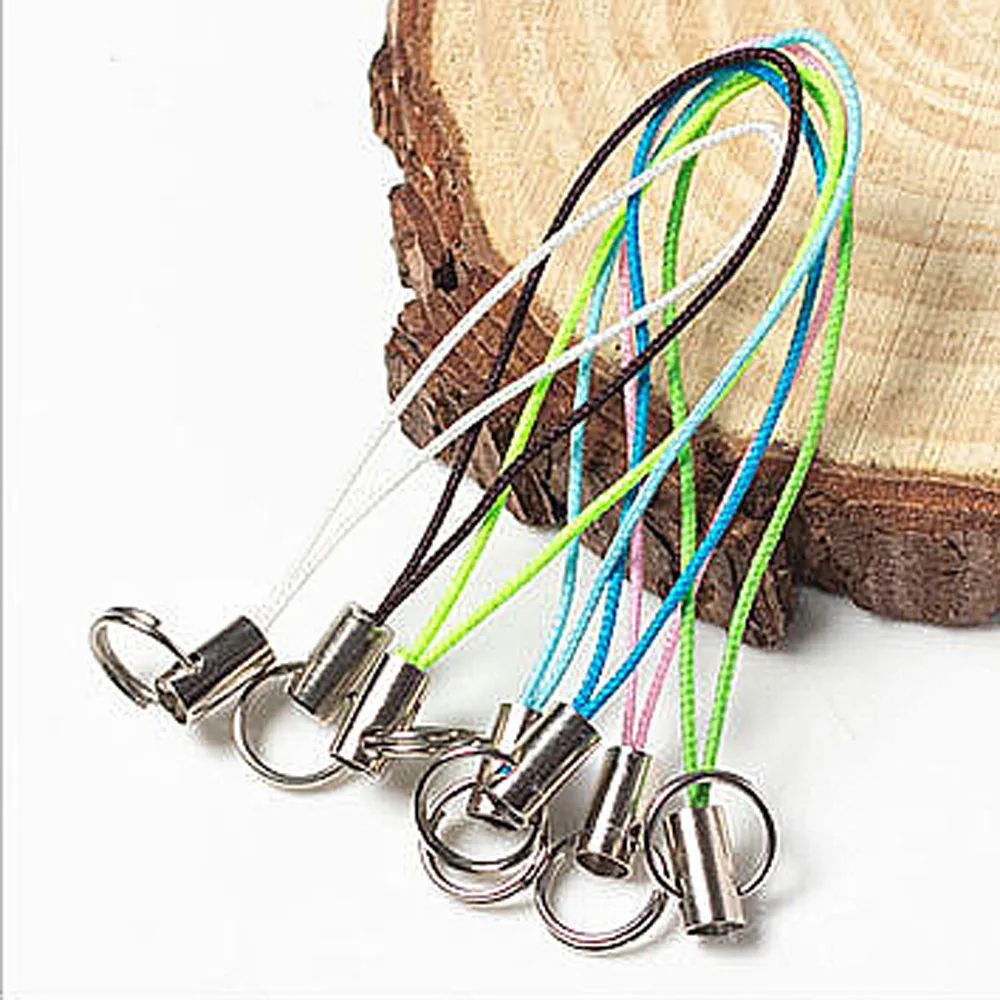 100 шт цветной нейлоновый двойной кольцевой ремешок ювелирный шнур Мобильный