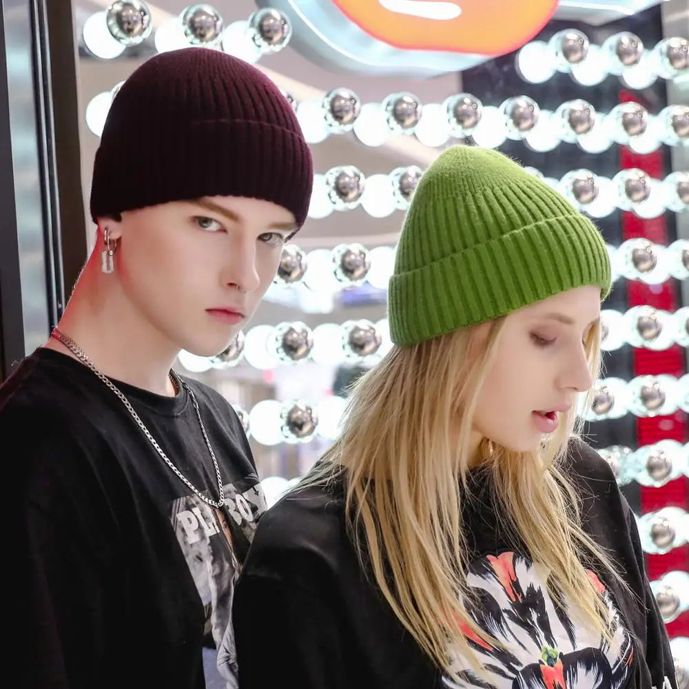 юность тюбетейка шапка мужская зимняя женщин однотонные Цвет вязаные круглые