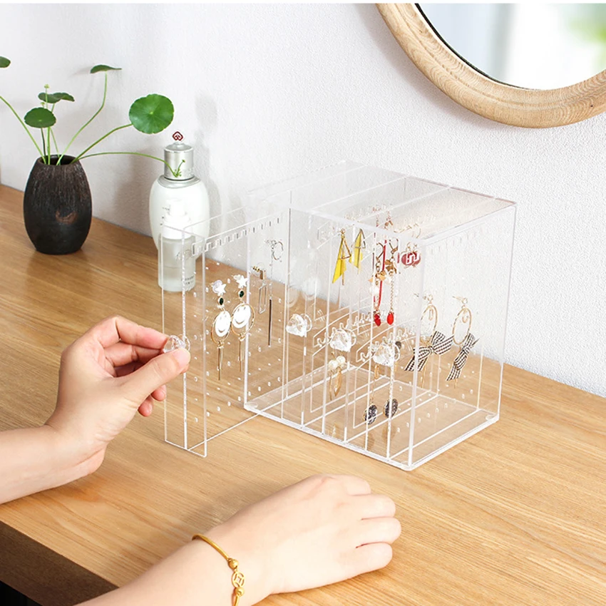 Прозрачный Органайзер с 4 вертикальными ящиками подставка для демонстрации