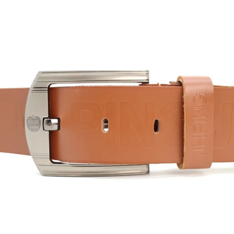 JHPING мужской ремень из натуральной кожи с буквенным принтом и пряжкой воловьей